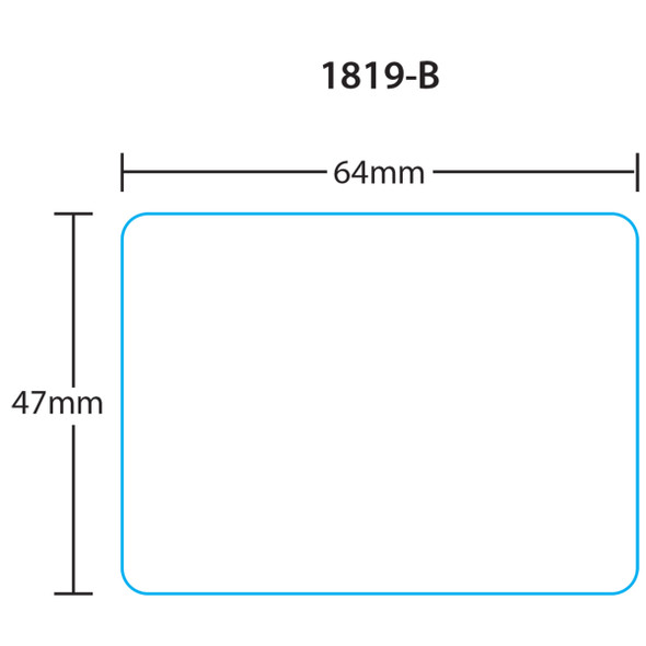 Ishida Printer Labels 1819-B for Alpha Cosmic UPC 47mm, Blank, 12 Rolls, 800 Labels per Roll