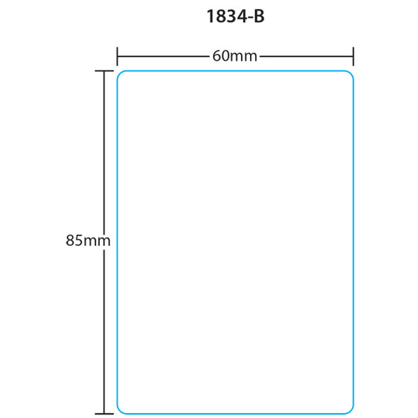 Ishida Printer Labels 1834-B for AC-300 60mm x 85mm, Blank, 12 Rolls, 450 Labels per Roll