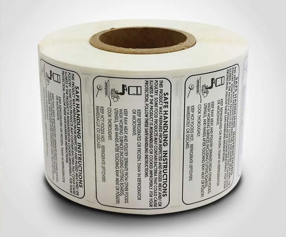 Safe Handling Printer Labels 1000-BLACK-S/H for 2.25" x 1.25" Hand Applied, Black, 20 Rolls, 1000 Labels per Roll