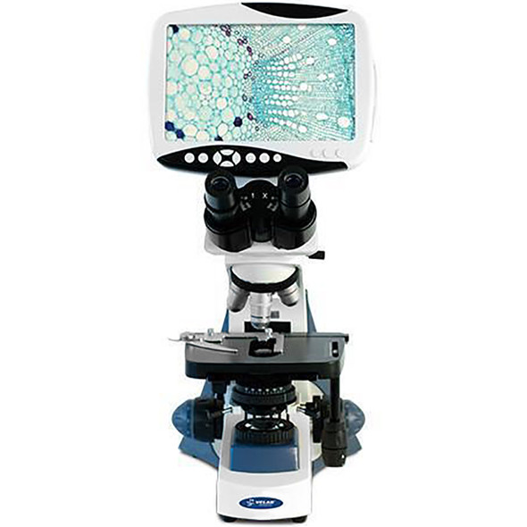 Velab VE-653 Binocular Digital Microscope with Integrated 9" LCD Display, 5.90” x 5.19" Stage