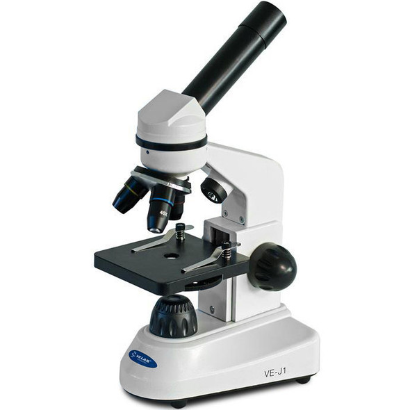 Velab VE-J1 Basic Monolcular Microscope, Triple Nose Piece, 3.54” x 3.54” Flat Stage