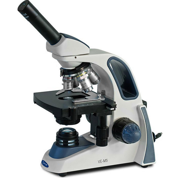 Velab VE-M5 Intermediate Biological Monocular Microscope, Quadruple Nose Piece, 5.11” x 5.11” 2-Layer Stage