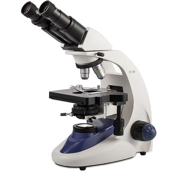 Velab VE-B6 Binocular Siedentopf Microscope, Quadruple Nose Piece, 5.90” x 5.19” Double Plate