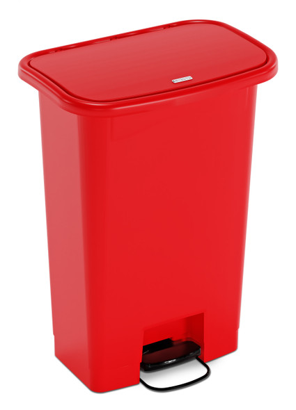 DETECTO Waste Mate Plastic Waste Receptacle, 18 Gallon, Red