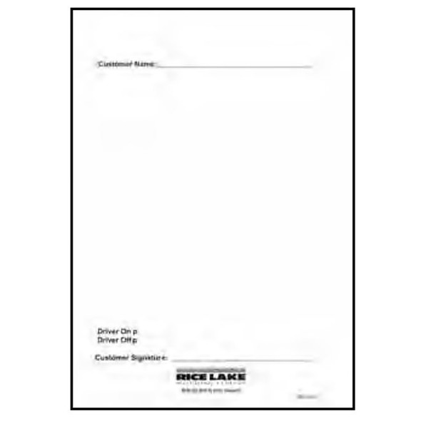 Rice Lake, 71630, Electronic Truck Scale Tickets, 2 Part Carbonless, 500 Tickets, New - Open Box
