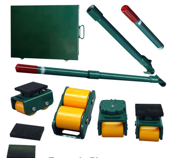 Hilman Rollers, KBRD-12P, Rigid Diamond Top and Polyurethane Wheel Bull Dolly Kit, 12 Ton Capacity