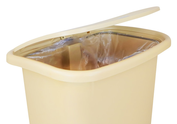 DETECTO Waste Mate Plastic Waste Receptacle, 13 Gallon, Beige