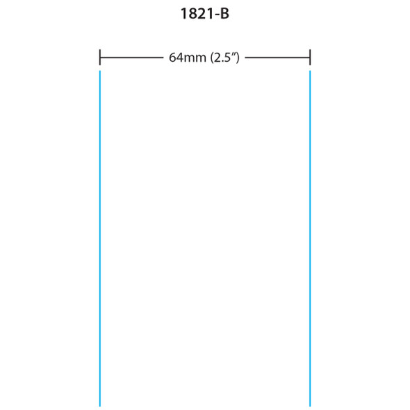 Ishida Printer Labels 1821-B for AC-Series, BC-3000, Astra Continuous Strip 64mm, Blank, 12 Rolls, 1560 Labels per Roll