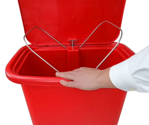 DETECTO Waste Mate Plastic Waste Receptacle, 18 Gallon, Red
