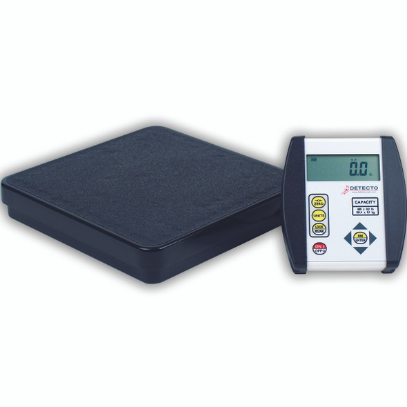 Detecto DR400-750-AC Portable Home Healthcare Scale 400 lb x 0.2 lb, EMR/HER Ready, with AC Adapter