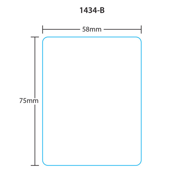 Berkel Printer Labels 1434-B for IX/IM Series 75mm, Blank, 12 Rolls, 510 Labels per Roll, 58 mm x 75 mm