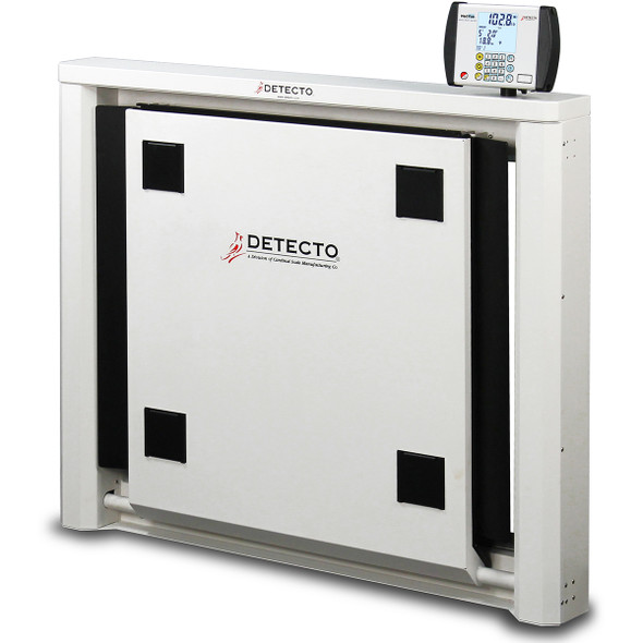 Detecto 7550 Wall-Mount Fold-Up Wheelchair Scale 1,000 lb x 0.2 lb BMI, RS232