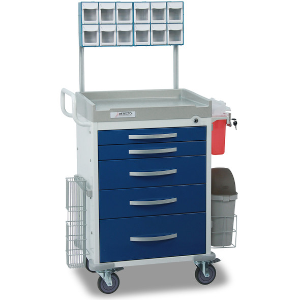 Detecto RC333369BLU 6-Drawer Rescue Medical Cart, Blue