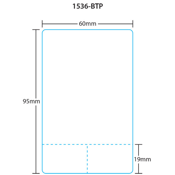 Digi Printer Labels 1536-BTP for DP-120/121 SM-90/SM-300B 95mm, Blank, 15 Rolls, 500 Labels per Roll