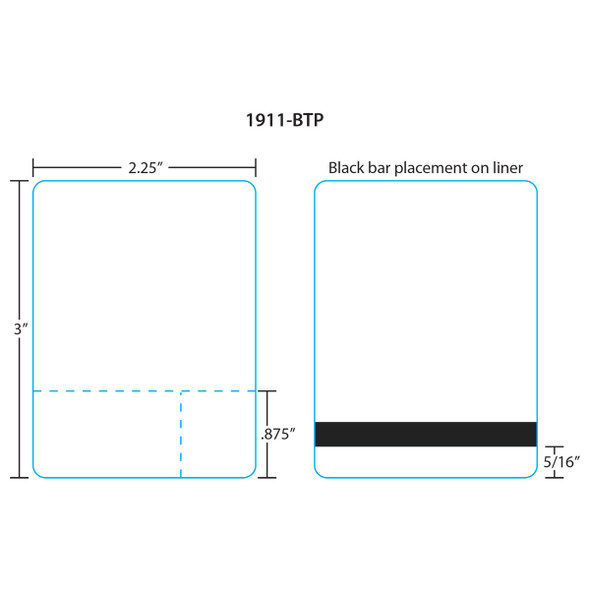 Hobart Printer Labels 1911-BTP for Quantum/HLX/HTi 3.0", Blank, 16 Rolls, 1000 Labels per Roll