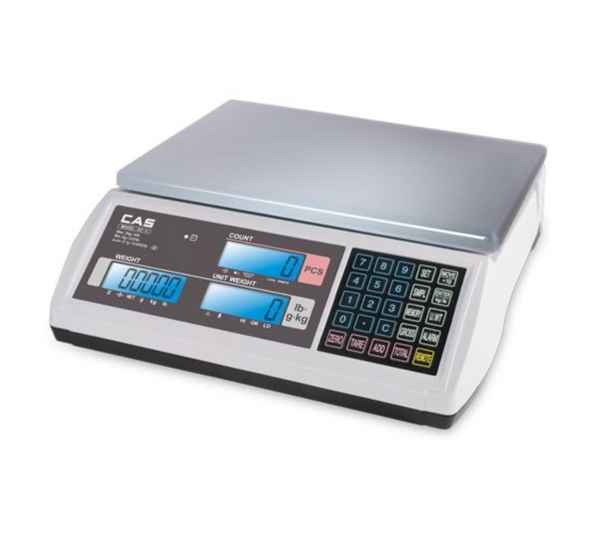 CAS HFS-410-E Industrial Floor Scale System 4x4 Platform 10K lb x 1 lb, EC2-6 Dual Channel Counting Scale 6lb x 0.0002lb