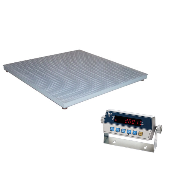 CAS HFS-405-B Industrial Floor Scale Package, 4x4 Platform, 5000 lb x 1 lb, CI 2001B Indicator, LCD Display, NTEP