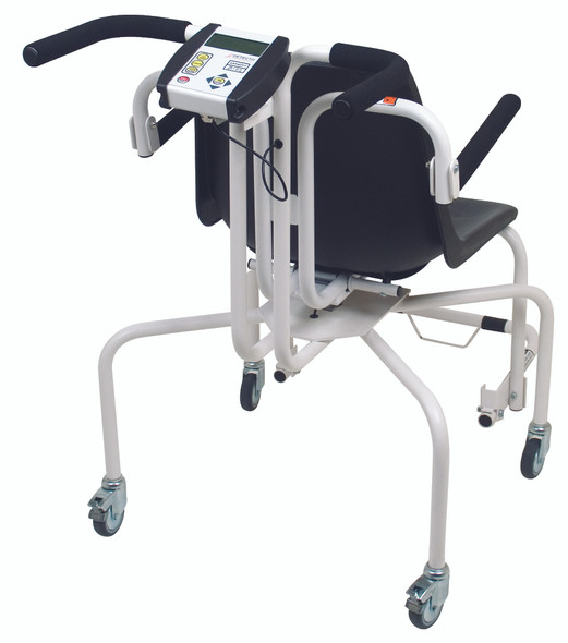Detecto 6880 Digital Rolling Chair Scale, 400 lb x 0.2 lb, RS232, LCD Display