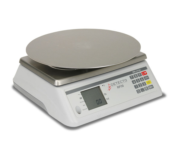 Detecto, RP30P, Digital Round Ingredient Scale, 30 lb x 0.1 oz