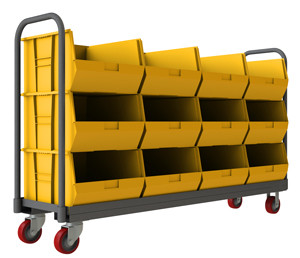 Durham TBR18784712B5PU, Tub Rack with 12 Bins, 18.75" x 77.31" x 47.38"