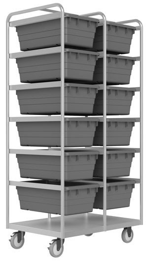 Durham STBR303672125PU, Stainless Tub Rack Cart, 36.75" x 26" x 73.75"