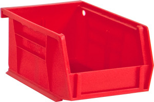 Durham PB30210-17, Plastic Hook on Bin, 4"x5"x3", Red (pack of 24)