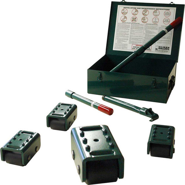 Hilman Rollers, KBSP-4N, Swivel Padded Top, Nylon Wheel Bull  Dolly Kit, 4 Ton Cap. Heavy Machinery Skates