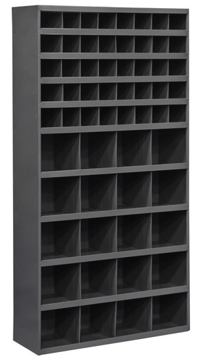 Durham 730-95, 60 Opening 12" Deep Parts Bin with Slope Shelf Design