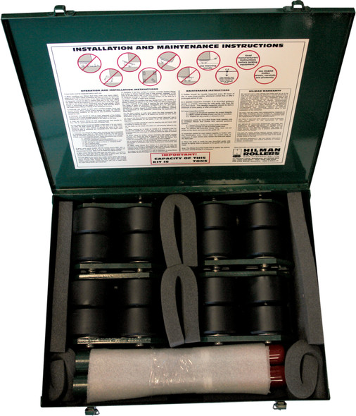 Hilman Rollers, KBSP-12N, Swivel Padded Top, Nylon Wheel Bull Dolly Kit, 12 Ton Cap. Material Moving Skates