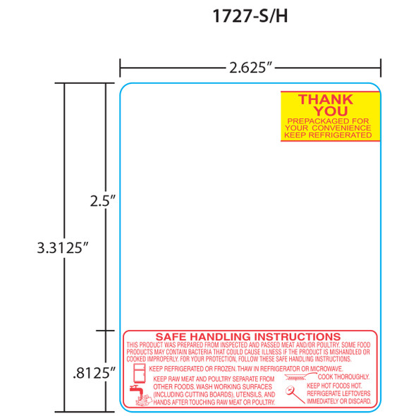 Toledo Printer Labels 1727-S/H for 325/8460/UCST et 3.3, Red/Yellow, 30 Rolls, 375 Labels per Roll