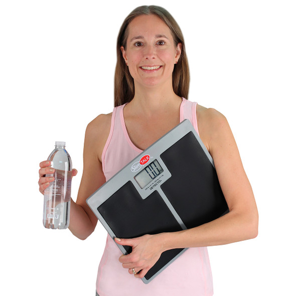 Detecto SlimTalk XL Talking Bathroom Scale, English/Spanish, 550 lb x 0.1 lb
