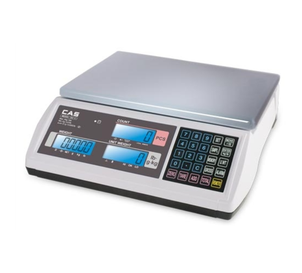 CAS HFS-405-E Industrial Floor Scale System 4x4 Platform 5000lb x 1lb EC2-15 Dual Channel Counting Scale 15lb x 0.0005lb
