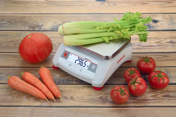 Ohaus Valor V12P6 Compact Bench Scale 15 lb x 0.002 lb, LCD, Stainless Steel Pan, NSF