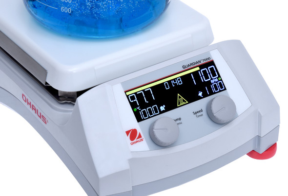 OHAUS Guardian 7000 Ceramic Hotplate Stirrer e-G71HS07C, 7x7 Inch Plate, 15L Capacity, USB Port, Timer, 120V 10A 50/60Hz