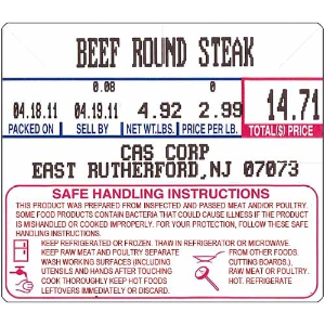 CAS LST-8030, non-UPC/Safe Handling Labels for LP-1000, CL-5000/5500/7200, GoDex