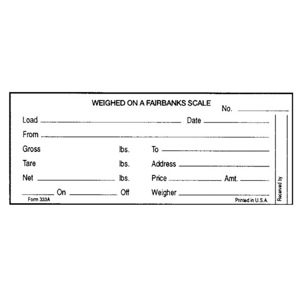 Rice Lake 20260, Truck Scale Tickets for Fairbanks Mechanical Truck Scale, Used - Like New