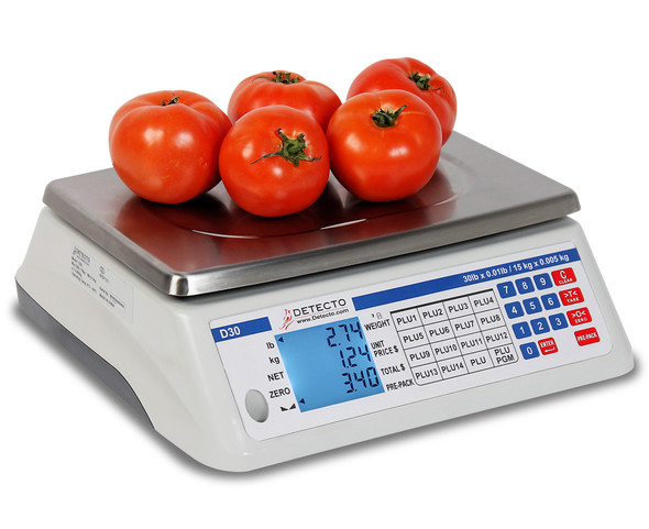 Detecto, D30, Electronic Price Computing Scale, 30 lb x 0.01 lb, NTEP