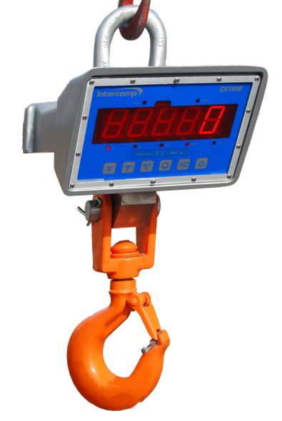 Intercomp CS1500 2000 LED Display Industrial Crane Scale, 2,000 lb x 1 lb,  USB/R232 Interface, NTEP III, Made in USA