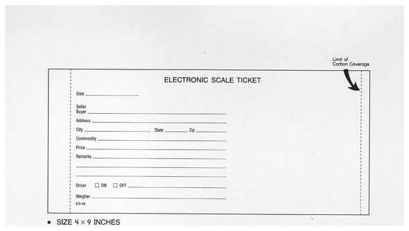 Standard Printing ES-49 Electronic 4-Part Scale Tickets - 8,000
