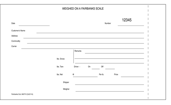 SJ-2114T 3-Part Numbered Scale Tickets – 083766,