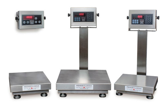 Pennsylvania Scale 7400 WD SS6500-1216-150 C Washdown Bench Scale, 150 lb x 0.05 lb, 12 x 16 in Platform, IP66K / IP67