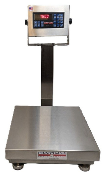 Pennsylvania Scale SS7600MAX SS6500-1616-500 C Washdown Bench Scale, 500 lb x 0.1 lb, 16 x 16 in Platform, IP69K / NEMA 4X