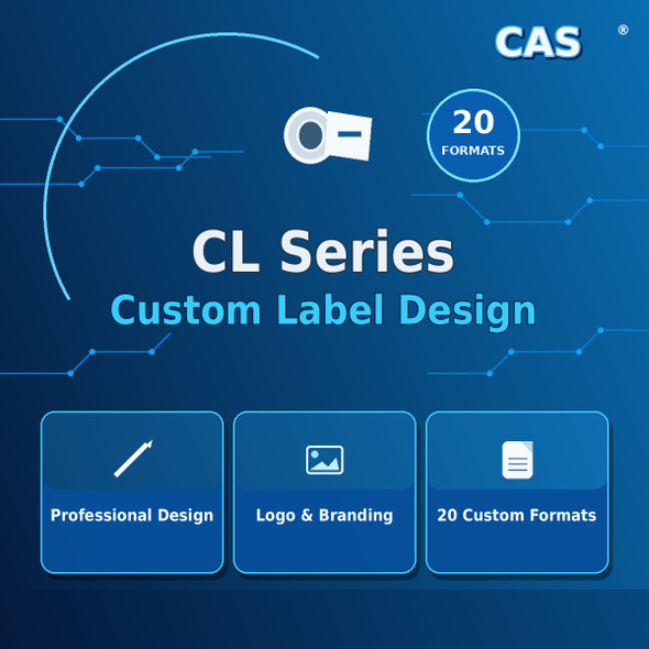 CAS CL Series Custom Label Formats - 20 Pack