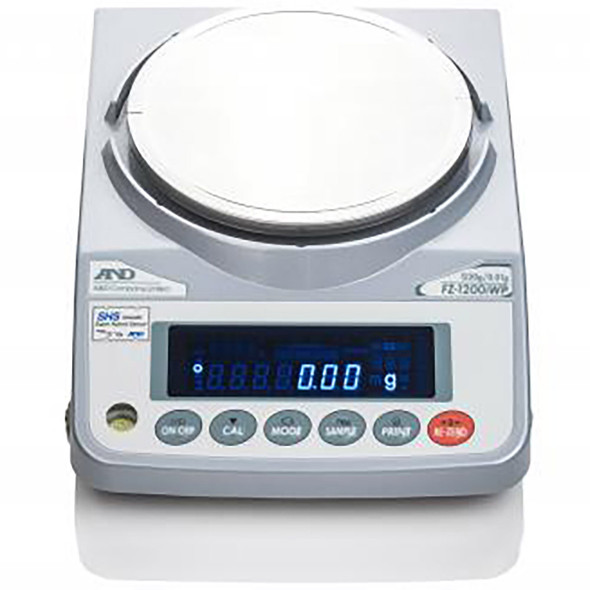 A&D Weighing FZ-300iWP Internal Cal Waterproof Toploading Balance, 320g, 115V