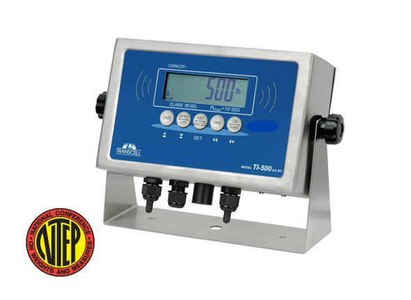 Transcell, TI-500 RF-SS, High Quality Digital Indicator with Stainless Steel Swivel Stand, NTEP
