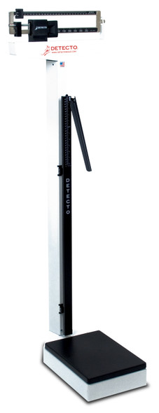 Detecto 349 Weigh Beam Eye-Level Physician Scale with Height Rod, Wheels, Handpost, 400 lb x 4 oz / 175 kg x 100 g Cap