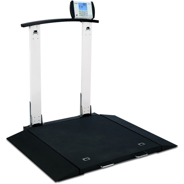 Detecto 6560-C-AC Portable Wheelchair Scale with Column 1,000 lb x 0.2 lb, BMI, RS232, WiFi, with AC Adapter