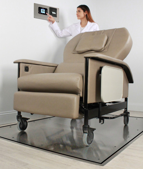 Detecto Solace Stainless Steel In-Floor Dialysis Scale with Handrail, 1,000 lb x 0.2 lb, 72" x 48"