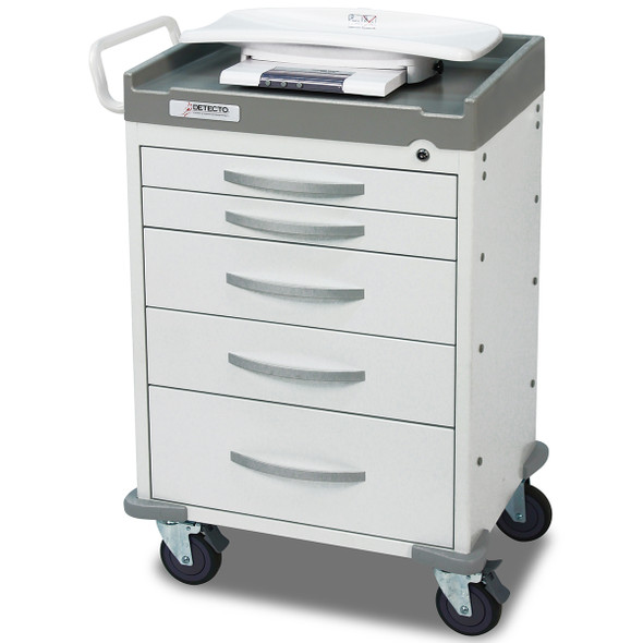 Detecto RC33669WHT 5-Drawer Rescue Medical Cart, White