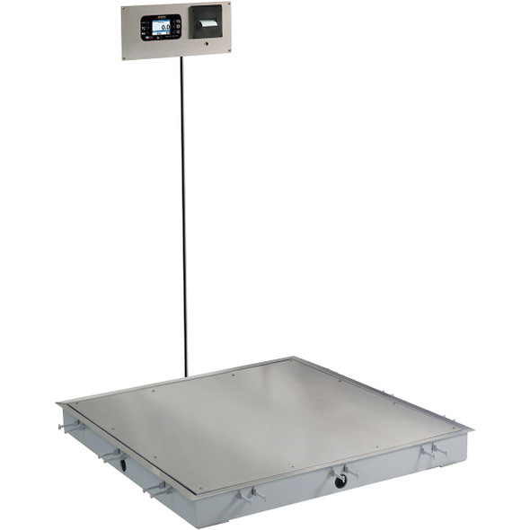 Detecto Solace Stainless Steel In-Floor Dialysis Scale with Handrail, 1,000 lb x 0.2 lb, 36" x 36"